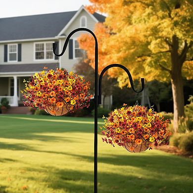Artificial Hanging Basket Silk Flowers Outdoor UV Resistant