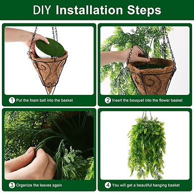Artificial Eucalyptus Hanging Basket UV Resistant Outdoor Decor