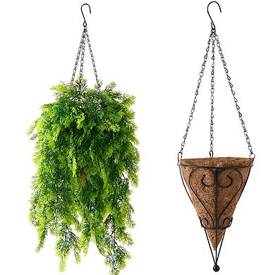 Artificial Eucalyptus Hanging Basket UV Resistant Outdoor Decor