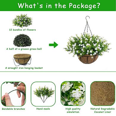 Artificial Hanging Flowers Basket Outdoor Decor