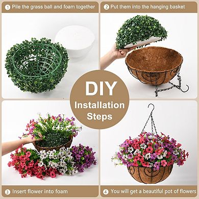 Artificial Hanging Flowers Basket Outdoor UV Decoration