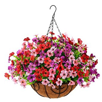 Artificial Hanging Flowers Basket Outdoor UV Decoration