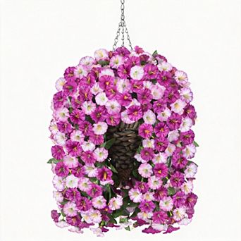 Artificial Orchid Daisy Hanging Basket Outdoor UV Resistant