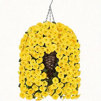 Artificial Orchid Daisy Hanging Basket Outdoor UV Resistant