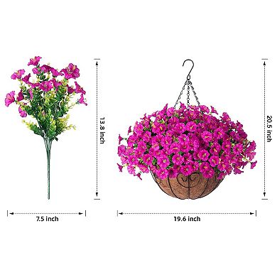Artificial Hanging Morning Glory Basket Outdoor UV Resistant