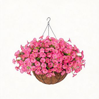 Artificial Hanging Morning Glory Basket Outdoor UV Resistant