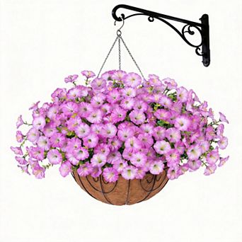 Artificial Hanging Morning Glory Basket Outdoor UV Resistant