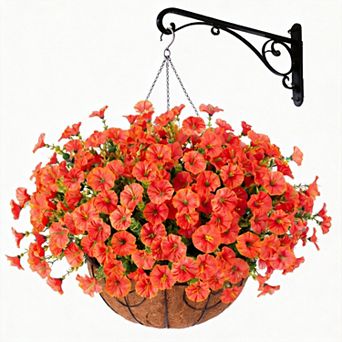 Artificial Hanging Morning Glory Basket Outdoor UV Resistant