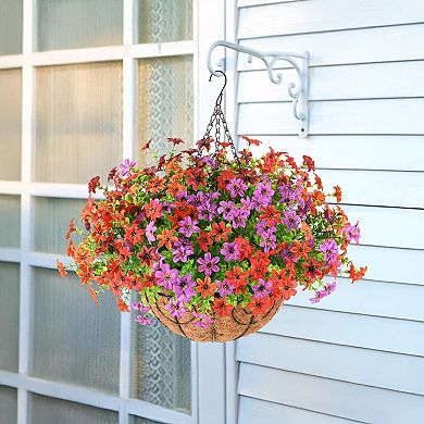 Artificial Hanging Basket Silk Flowers Outdoor Decoration