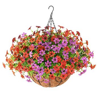 Artificial Hanging Basket Silk Flowers Outdoor Decoration