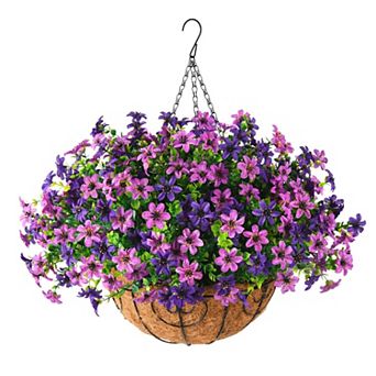 Artificial Hanging Basket Silk Flowers Outdoor Decoration