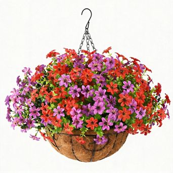 Artificial Hanging Basket Silk Flowers Outdoor Decoration