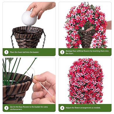 Artificial Lily Hanging Baskets UV Resistant Faux Vines