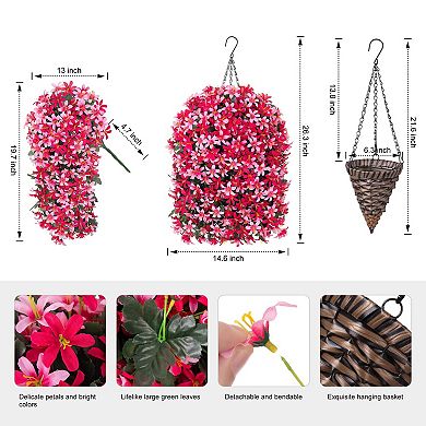 Artificial Lily Hanging Baskets UV Resistant Faux Vines
