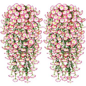 2 pc Artificial Hanging Morning Glory Outdoor Decor