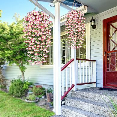 2PCS Artificial Hanging Morning Glory Outdoor Decor