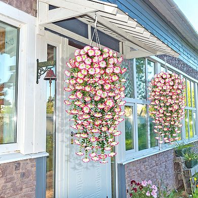 2PCS Artificial Hanging Morning Glory Outdoor Decor