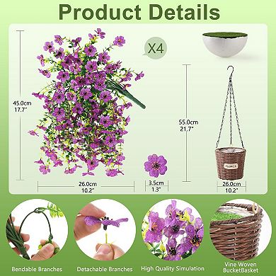 Artificial Flowers Hanging Baskets Outdoor Decoration