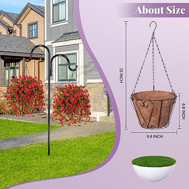 Artificial Hanging Eucalyptus Basket Spring Decor