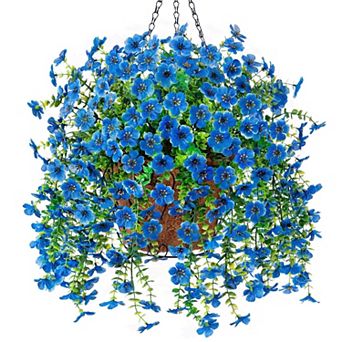 Artificial Hanging Eucalyptus Basket Spring Decor