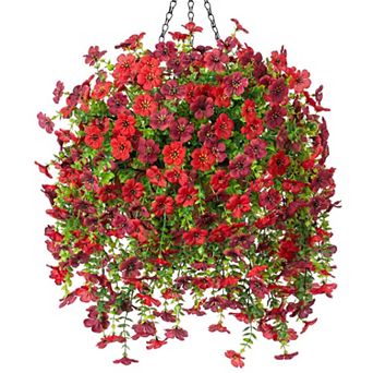 Artificial Hanging Eucalyptus Basket Spring Decor