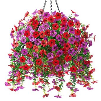 Artificial Hanging Eucalyptus Basket Spring Decor