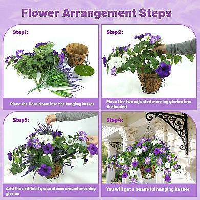 Artificial Hanging Grape Leaves Basket Outdoor Decor