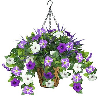 Artificial Hanging Grape Leaves Basket Outdoor Decor