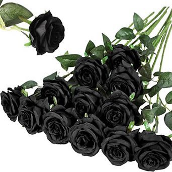 12 pc Artificial Silk Roses Bouquet Long Stem Wedding Decoration