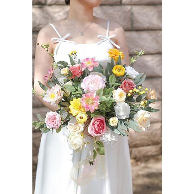 Silk Roses Peonies Greenery Combo Box Set