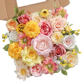 Silk Roses Peonies Greenery Combo Box Set