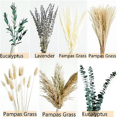 Fall Dried Flower Bouquet Pampas Grass Bunny Tails Eucalyptus