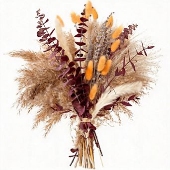 Fall Dried Flower Bouquet Pampas Grass Bunny Tails Eucalyptus