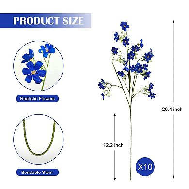10pc Silk Flowers Long Stems Tall Vase Wedding Decor