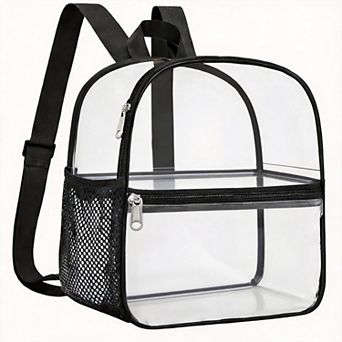 Clear Backpack Transparent PVC Adjustable Straps 12x6x11