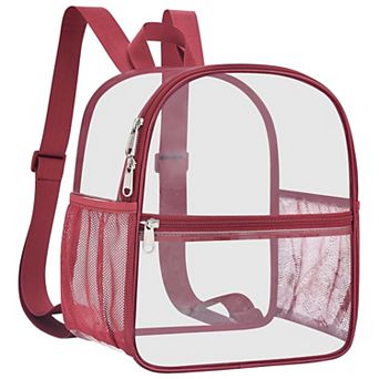 Clear Backpack Transparent PVC Adjustable Straps 12x6x11