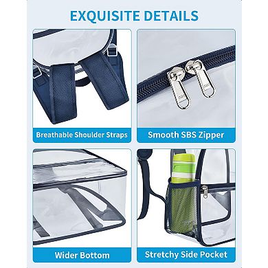 Clear Backpack Stadium Approved Reinforced Straps Small Bag 12x12x6