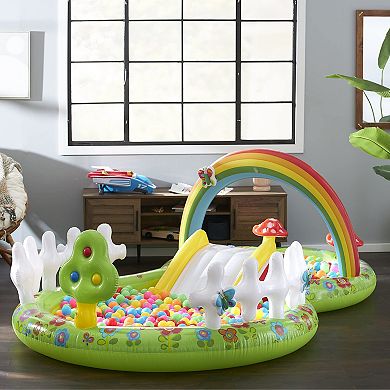 Inflatable Kiddie Pool Water Sprayer Slide Splash Pad Kids Outdoor Play