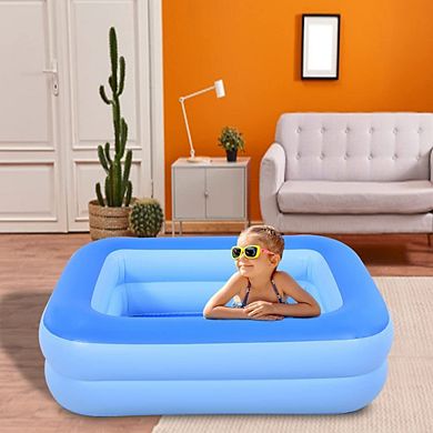 Inflatable Kiddie Pool Soft Floor Summer Fun Bathtub