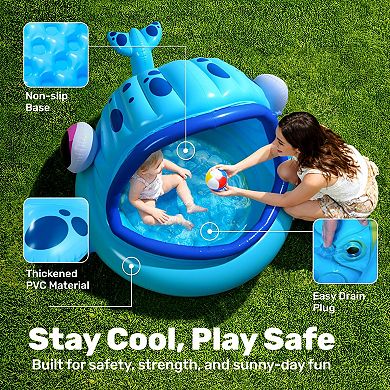 Inflatable Whale Pool Tent Kids Water Fun