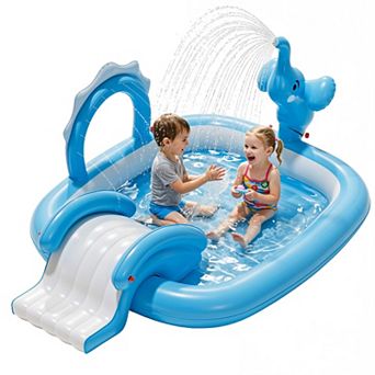 Elephant Inflatable Pool Slide Sprinkler Play Center Kiddie Garden Backyard