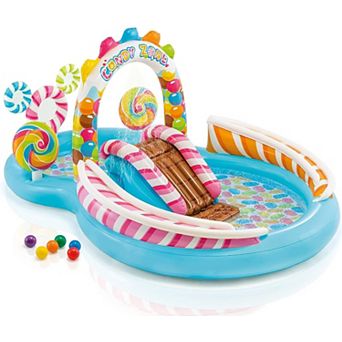 Candy Zone Kiddie Pool Water Sprayer Slide Splash Pad Kids Inflatable Play Center