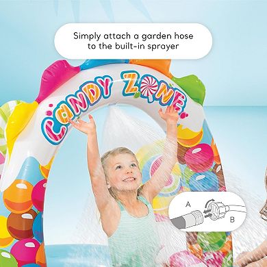 Candy Zone Kiddie Pool Water Sprayer Slide Splash Pad Kids Inflatable Play Center