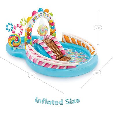 Candy Zone Kiddie Pool Water Sprayer Slide Splash Pad Kids Inflatable Play Center