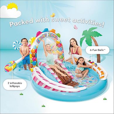 Candy Zone Kiddie Pool Water Sprayer Slide Splash Pad Kids Inflatable Play Center