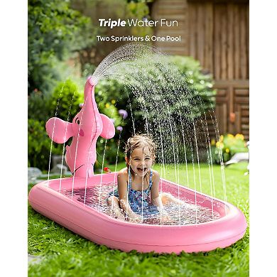 Elephant Splash Pad Sprinkler Pool Outdoor Play Mat Toddler Birthday Gift