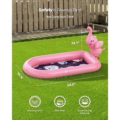 Elephant Splash Pad Sprinkler Pool Outdoor Play Mat Toddler Birthday Gift