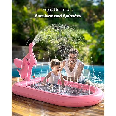 Elephant Splash Pad Sprinkler Pool Outdoor Play Mat Toddler Birthday Gift
