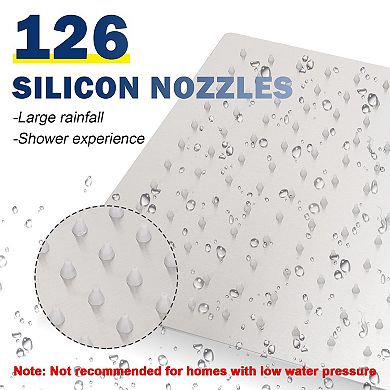 12*8” Rain Shower Head High Flow Stainless Steel Rainfall Rectangle