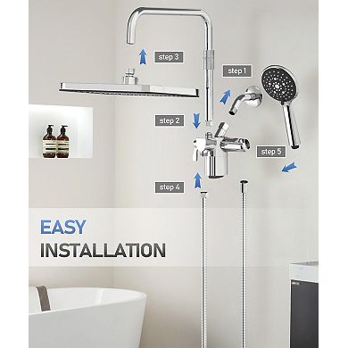 Filtered Shower Head Handheld Spray Combo Rainfall Slide Bar Dual Showerhead